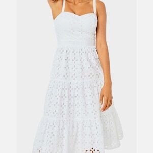 LILLY PULITZER Majorie Eyelet Dress In Resort White Sz 14